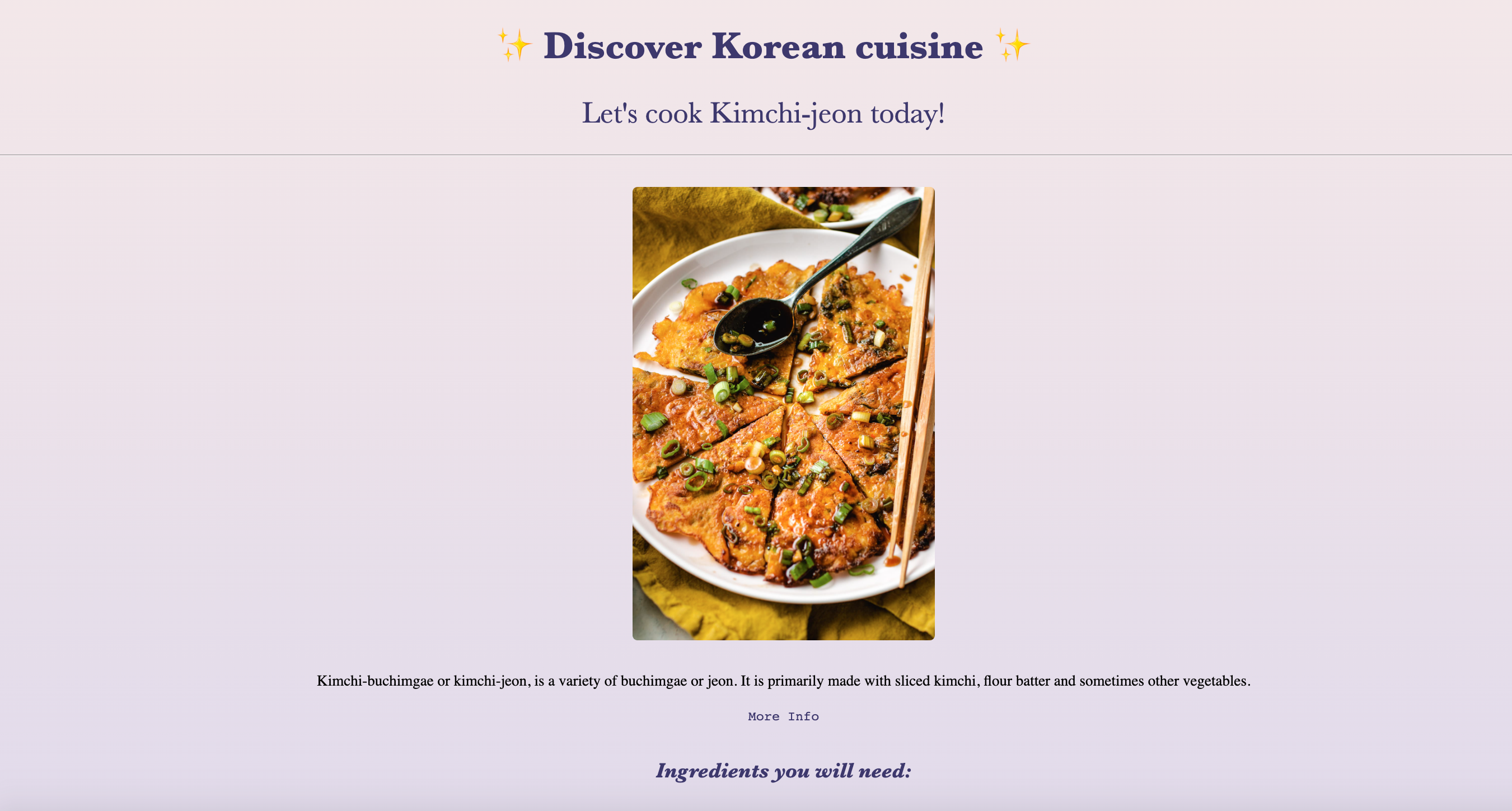 Korean Food App